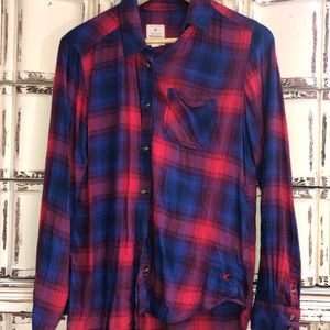 Blue and red flannel